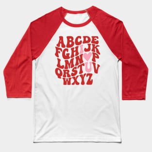 Retro Valentine Alphabet I Love You Baseball T-Shirt